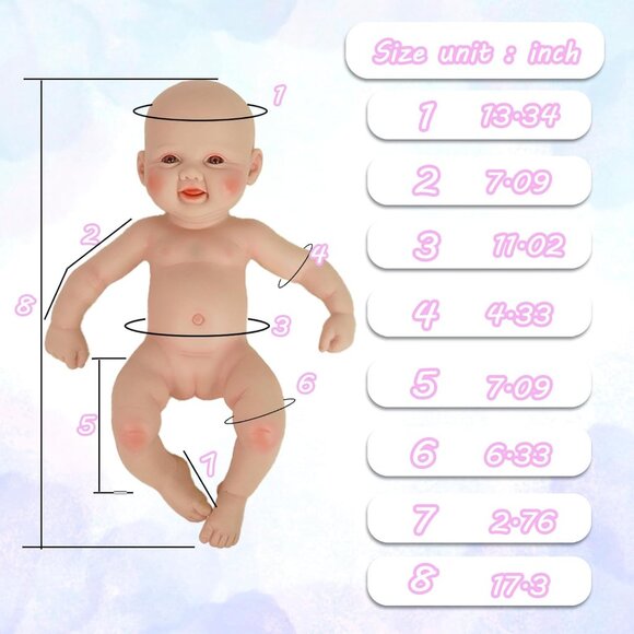 Full Body Platinum Silicone Baby Dolls Smiling Mina-ivory Reborn Baby Girl - Picture 2 of 6